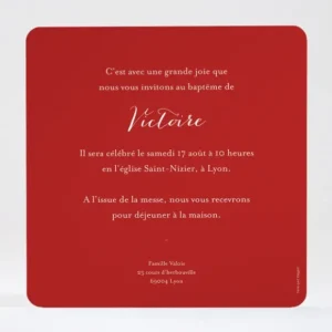 Faire-part de bapteme Charme*Faire-part Elégant Outlet