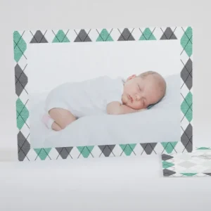 Faire-part de naissance Beau patchwork losanges*Faire-part Elégant Clearance