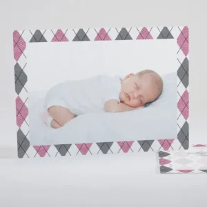 Faire-part de naissance Beau patchwork losanges*Faire-part Elégant Clearance