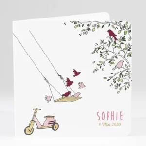 Faire-part de naissance Bercement chant d'oiseaux*Faire-part Elégant Best