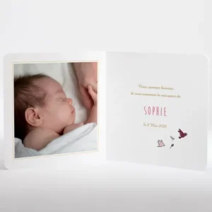 Faire-part de naissance Bercement chant d'oiseaux*Faire-part Elégant Best