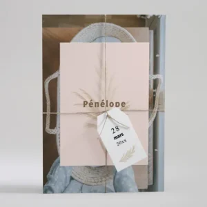 Faire-part de naissance Bouquet seche*Faire-part Elégant Discount
