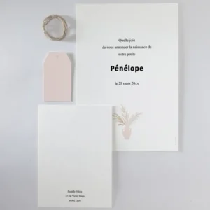Faire-part de naissance Bouquet seche*Faire-part Elégant Discount