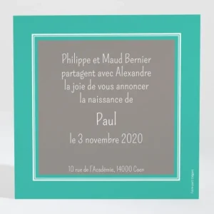 Faire-part de naissance Classique photo*Faire-part Elégant Outlet