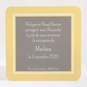 Faire-part de naissance Classique photo*Faire-part Elégant Outlet