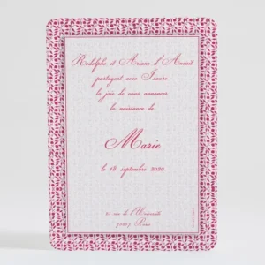 Faire-part de naissance Feuillage chic*Faire-part Elégant Clearance