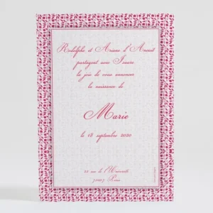 Faire-part de naissance Feuillage chic*Faire-part Elégant Clearance