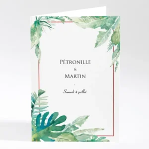 Livret de messe mariage Jardin tropical*Faire-part Elégant Clearance