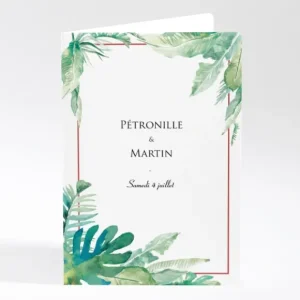 Livret de messe mariage Jardin tropical*Faire-part Elégant Clearance