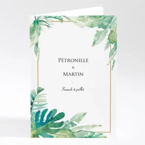Livret de messe mariage Jardin tropical*Faire-part Elégant Clearance