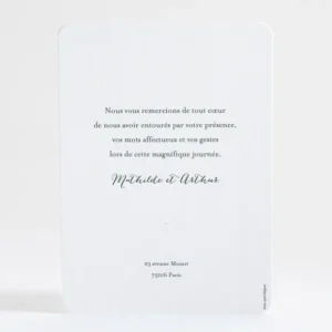 Remerciements mariage Elegance*Faire-part Elégant Outlet