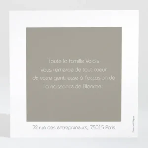 Remerciements naissance Bal des plumes*Faire-part Elégant Clearance